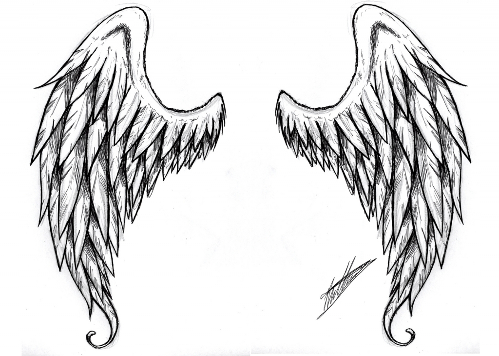 1024x730 Easy To Draw Angel Wings