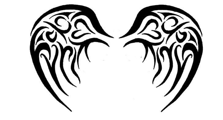 728x393 Tribal Angel Wings Tattoo Designs Simple Angel Wings Tattoo