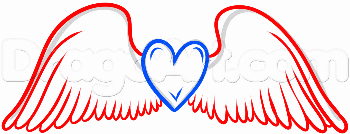 1363x521 Wings Clipart Easy Draw