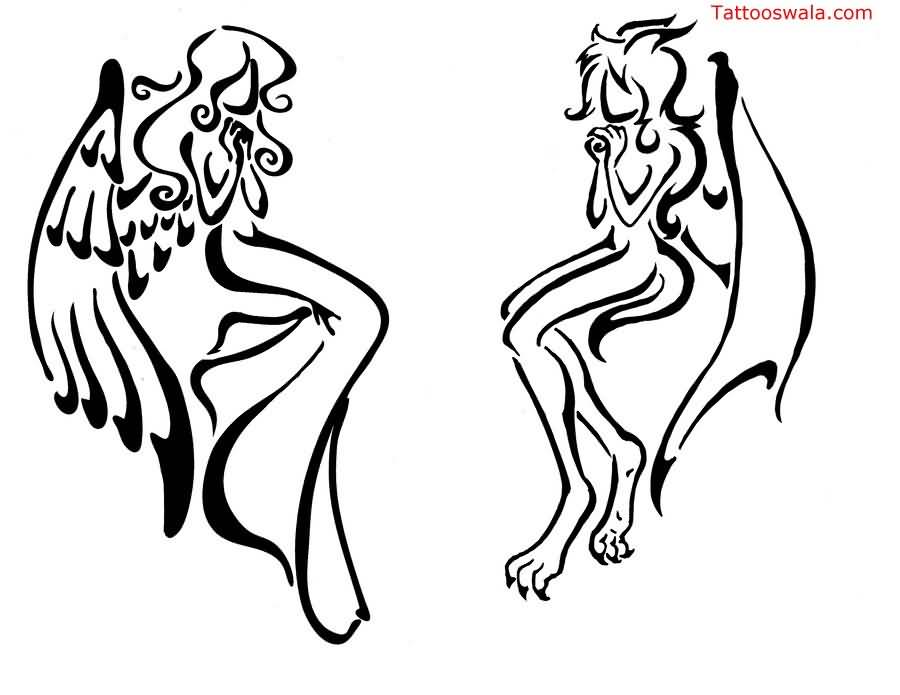 900x695 15 Fabulous Praying Angel Tattoo Designs