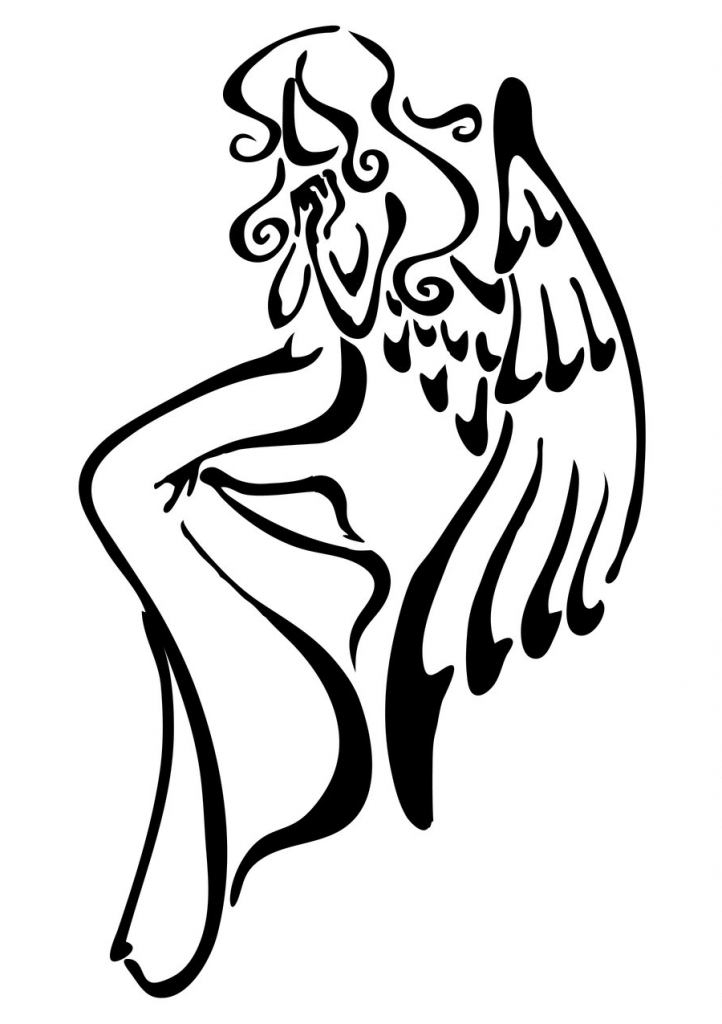 Simple Angel Wings Drawings | Free download on ClipArtMag