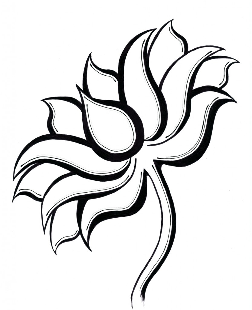 833x1024 Simple Art Design Drawing Lotus Flower Outline Tattoo Simple Lotus