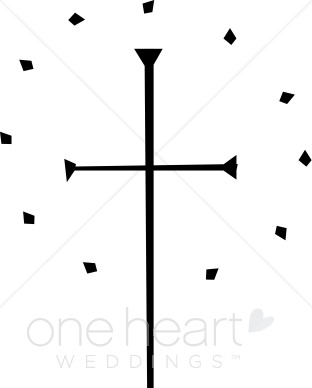 312x388 Simple Black Cross With Diamond Circle Cross Wedding Clipart