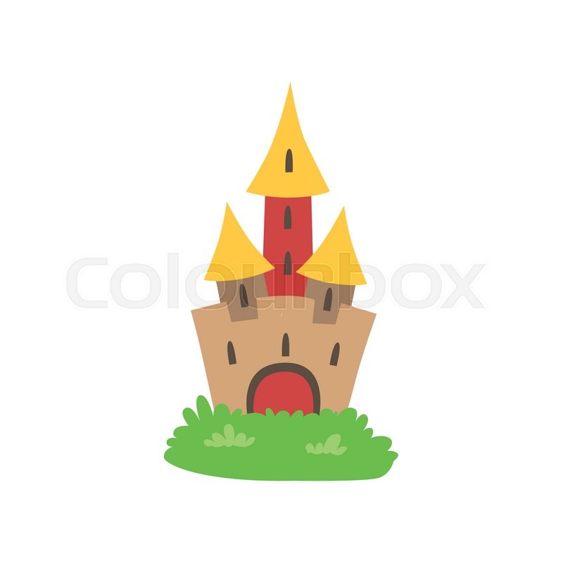 800x800 Fairytale Castle Flat Isolated Childish Style Simple Vector