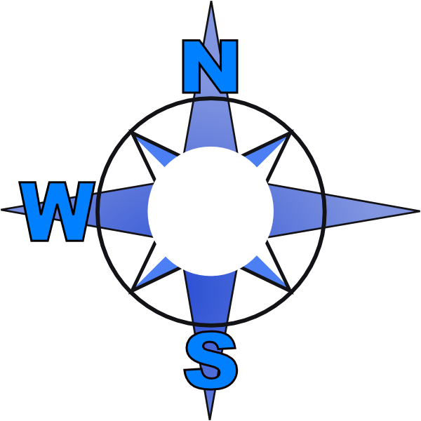 600x600 East Clipart Simple Compass