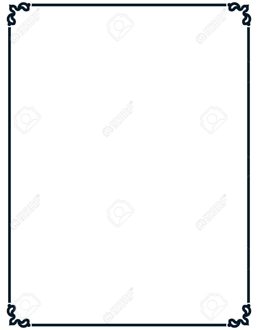 1016x1300 Border Frame Deco Vector Art Simple Line Corner Royalty Free