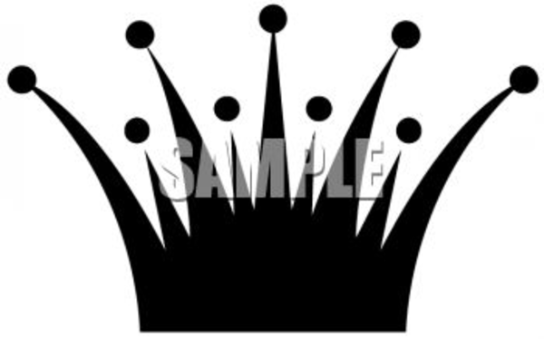 600x374 Simple Spiked Crown Clip Art Silhouette Clipart Image Free