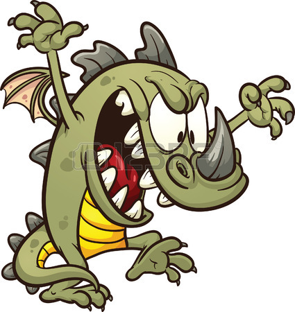 425x450 Cartoon Dragon Vector Clip Art Illustration With Simple Gradients