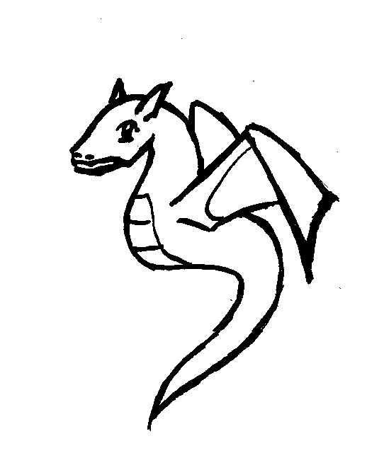 542x654 Simple Dragon Outline