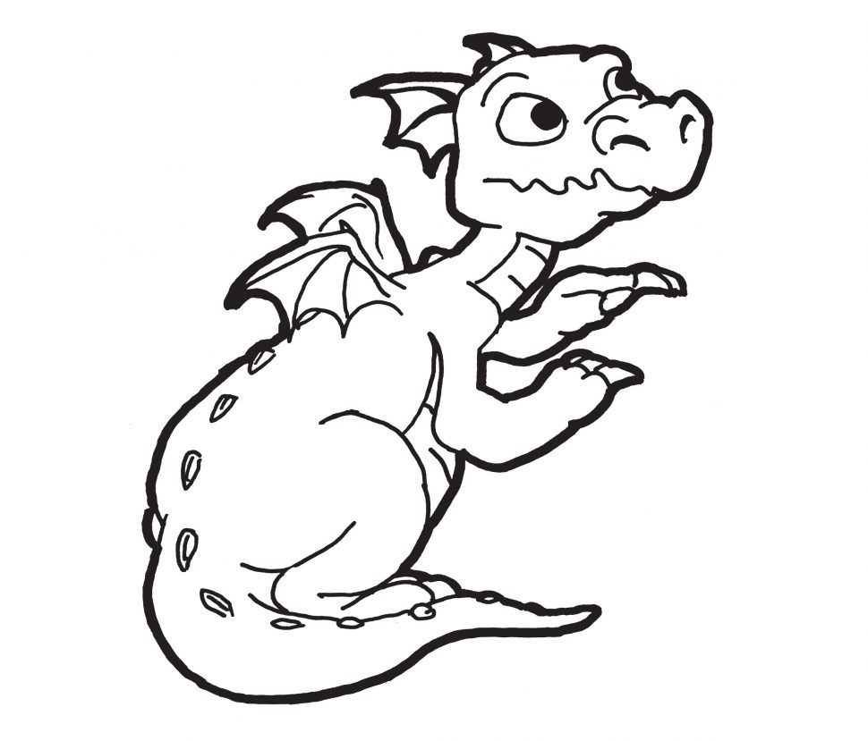 970x829 Coloring Pages Surprising Coloring Pages Draw A Simple Dragon