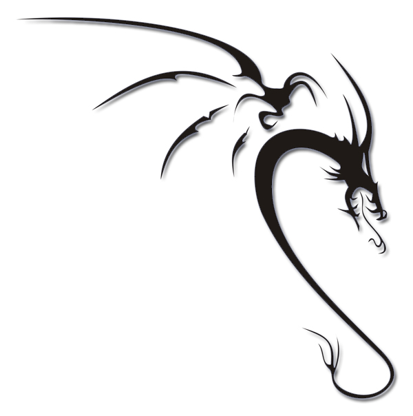 600x604 Simple Tribal Dragon Tattoo Design By Tattooflash