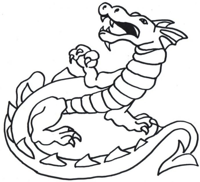 689x628 Coloring Page Outstanding Coloring Pages Draw A Simple Dragon