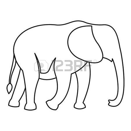 450x450 Elephant Icon. Outline Illustration Of Elephant Vector Icon