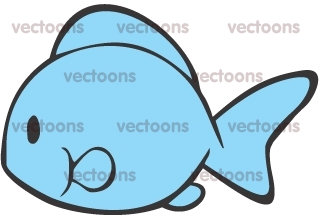 320x222 Cute And Simple Blue Fish Cartoon