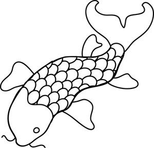 300x288 Koi Fish Clipart Black And White