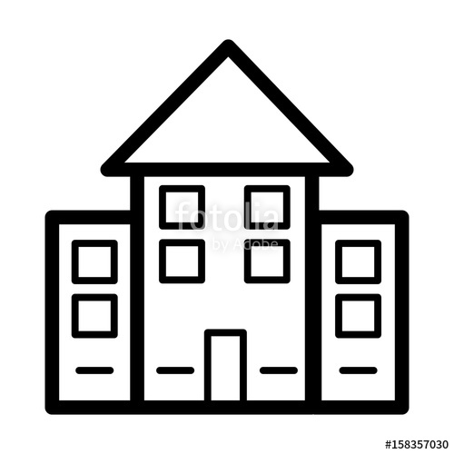 500x500 House Simple Vector Icon. Black And White Illustration Of Real
