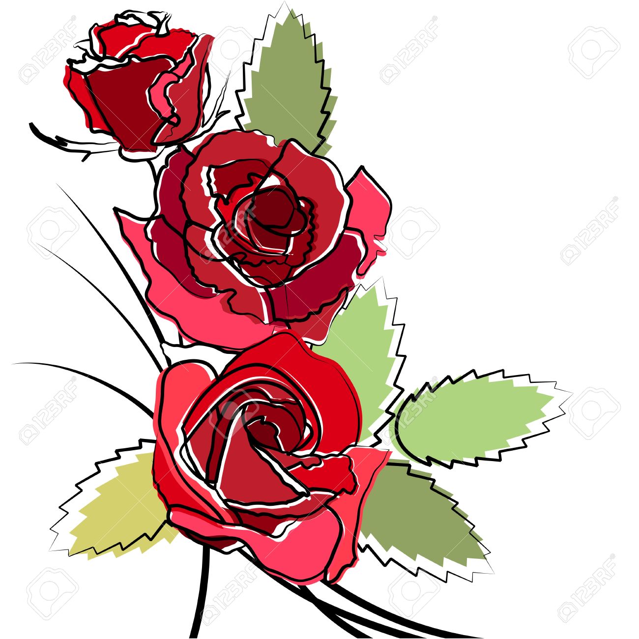 1300x1300 Red Flower Clipart Simple Rose