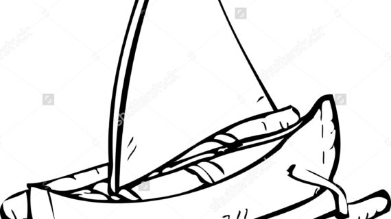 570x320 Simple Drawing Of Boat Simple Hand Drawing Sailing Boat Stock