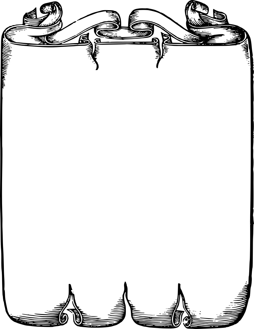 850x1100 Clipart Scroll Border