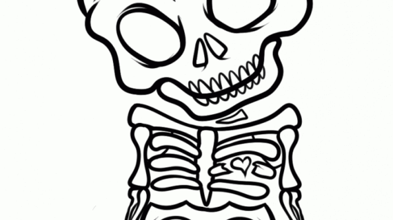 570x320 Simple Skull Drawings