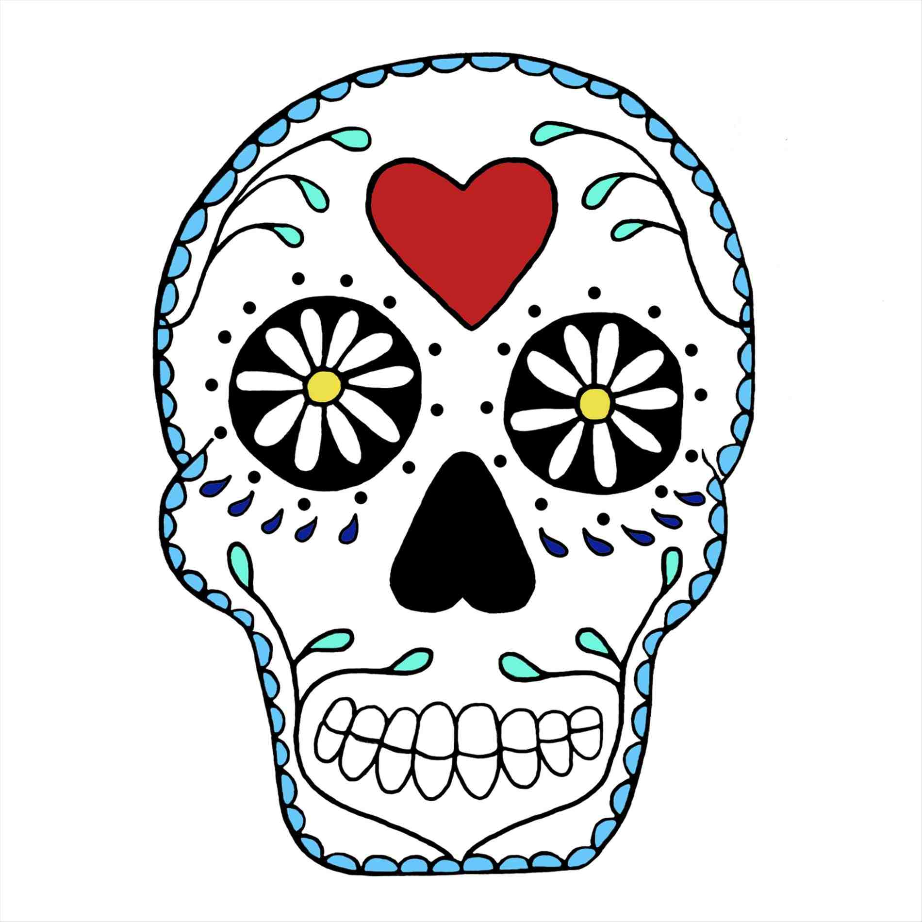 1900x1900 Clip Art On Simple Easy Step By Step Skull Drawings Drawing Free