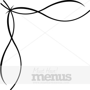 300x299 Simple Tied Ribbon Swirl Formal Menu Accents