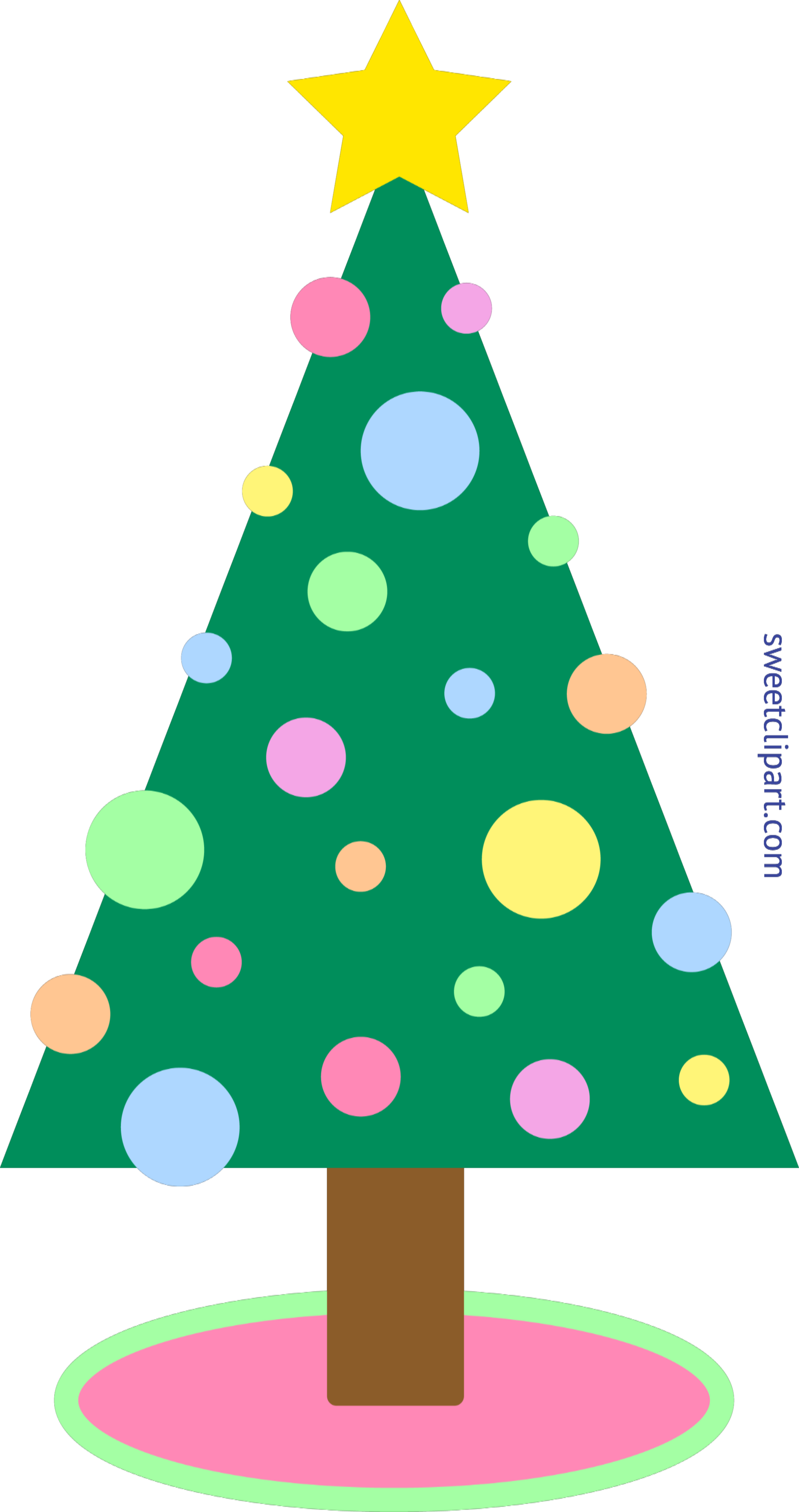 4150x7856 Holidays Christmas Tree Simple Pastel Clip Art