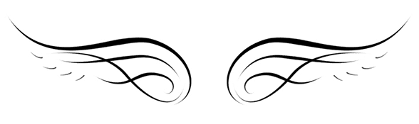 588x175 Simple Angel Wings Drawing