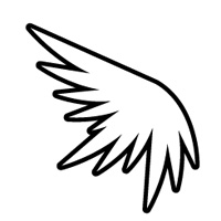 200x200 Simple Wings Vector Clipart Panda