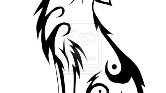 570x320 Simple Drawing A Wolf Wolf Drawings Howling Standards
