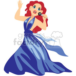 300x300 Royalty Free Female Singer Singing 393617 Vector Clip Art Image