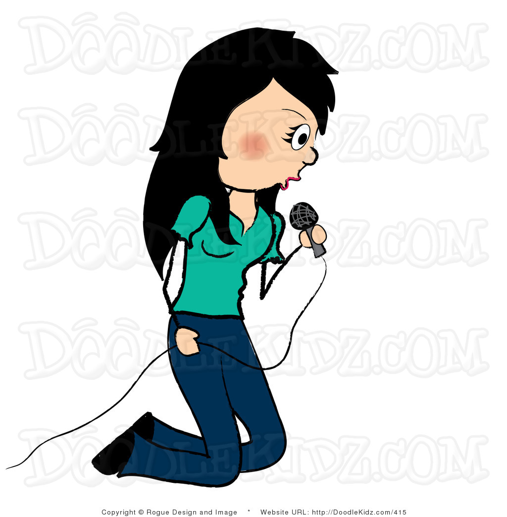 1024x1044 Singer Clipart Clip Art Illustration Of A Rocker Chick Singing By