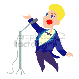 300x300 Royalty Free A Singer Puting On A Concert 155544 Vector Clip Art