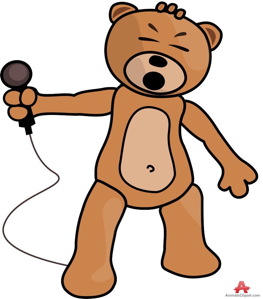 878x999 Singer Bear With Microphone Free Clipart Design Download