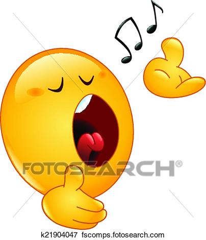404x470 Clip Art Of Singing Emoticon K21904047