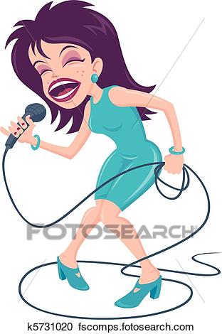 312x470 Clipart Of Female Pop Singer K5731020