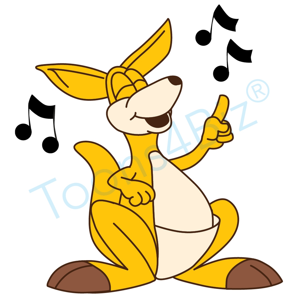 1000x1000 Kangaroo Mascot Clip Art Singing Clip Art