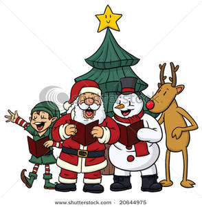 294x300 Christmas Characters Singing Christmas Carols Clip Art Image
