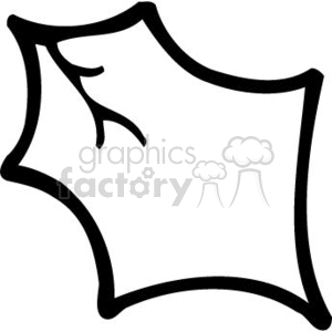 300x300 Royalty Free Single Black And White Holly Leaf 143851 Vector Clip