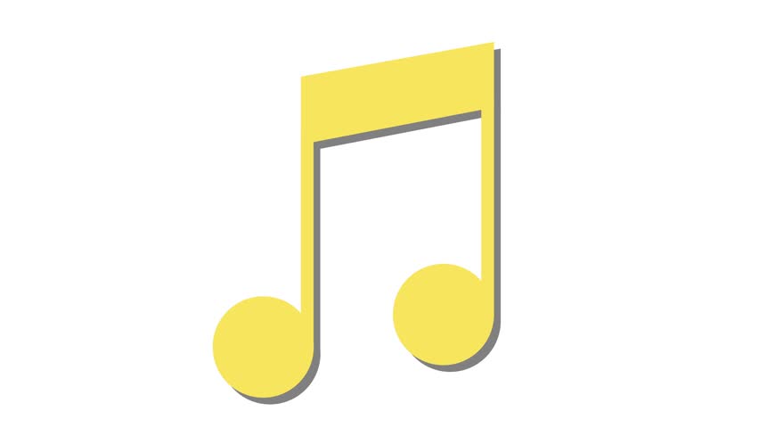 852x480 Single Musical Note In And Out Animation Yellow Stock Footage