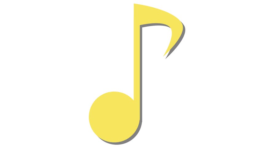 852x480 Single Musical Note In And Out Animation Black Stock Footage Video