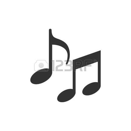 450x450 Music Notes Icon In Flat Color Circle Style. Musical Sheets Sign