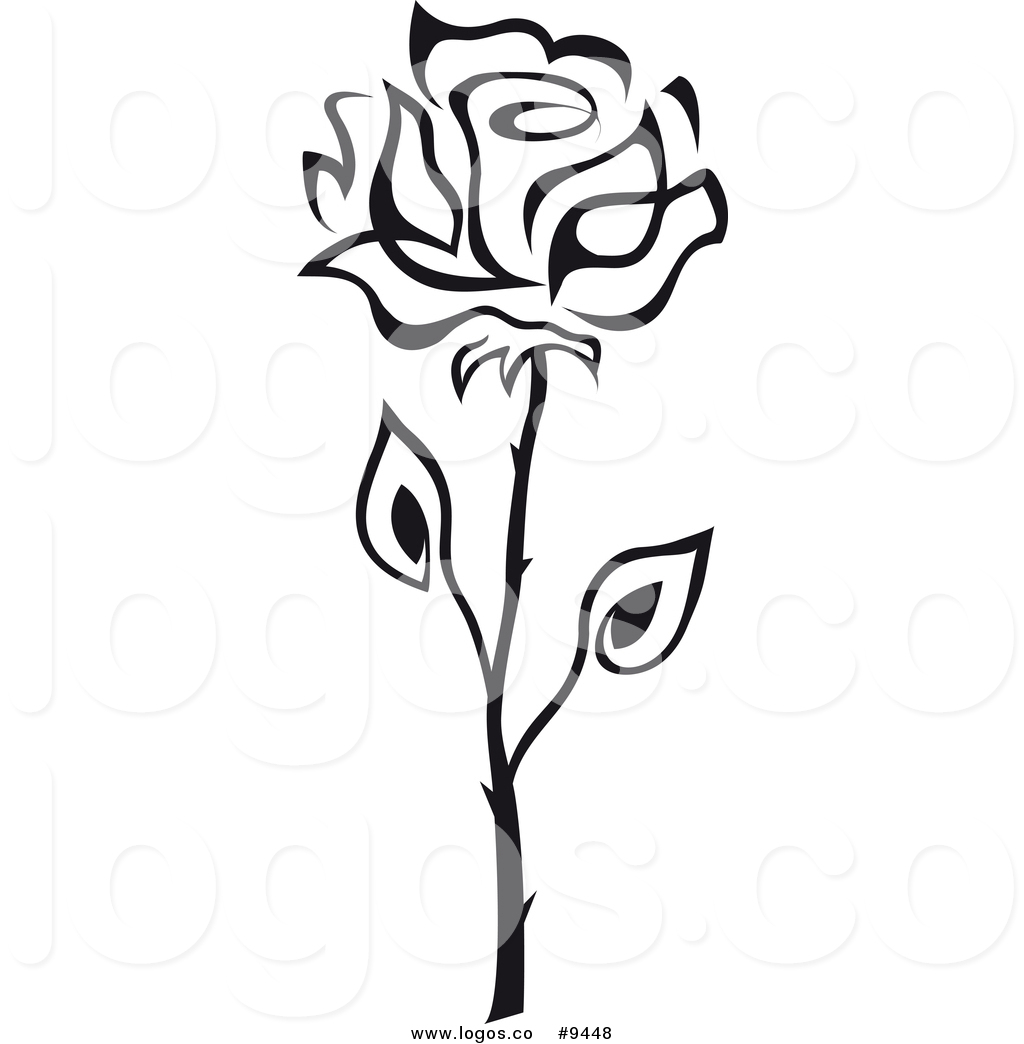 1024x1044 Vector Logo Of A Black And White Single Rose By Vector Tradition