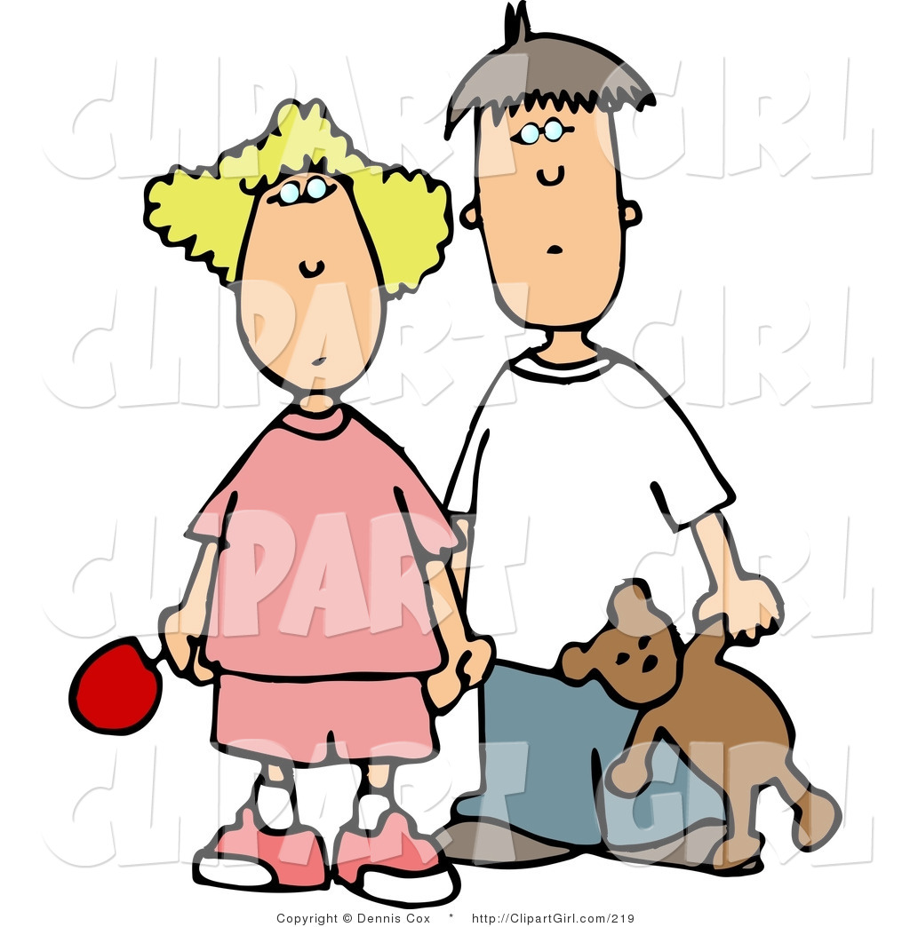1024x1044 Clip Art Of A Worried Brother And Sister Holding Hands, Looking
