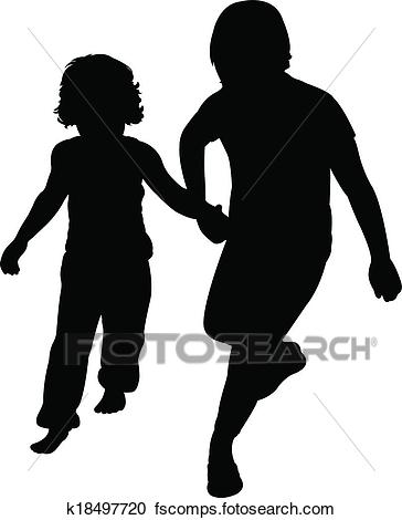 364x470 Clipart Of Sisters Walking Hand In Hand K18497720