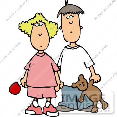 450x450 Caucasian Brother And Sister Clipart