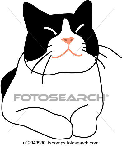 392x470 Clipart Of Lying Down, Kitty, Eyes Closed, Sitting, Animal