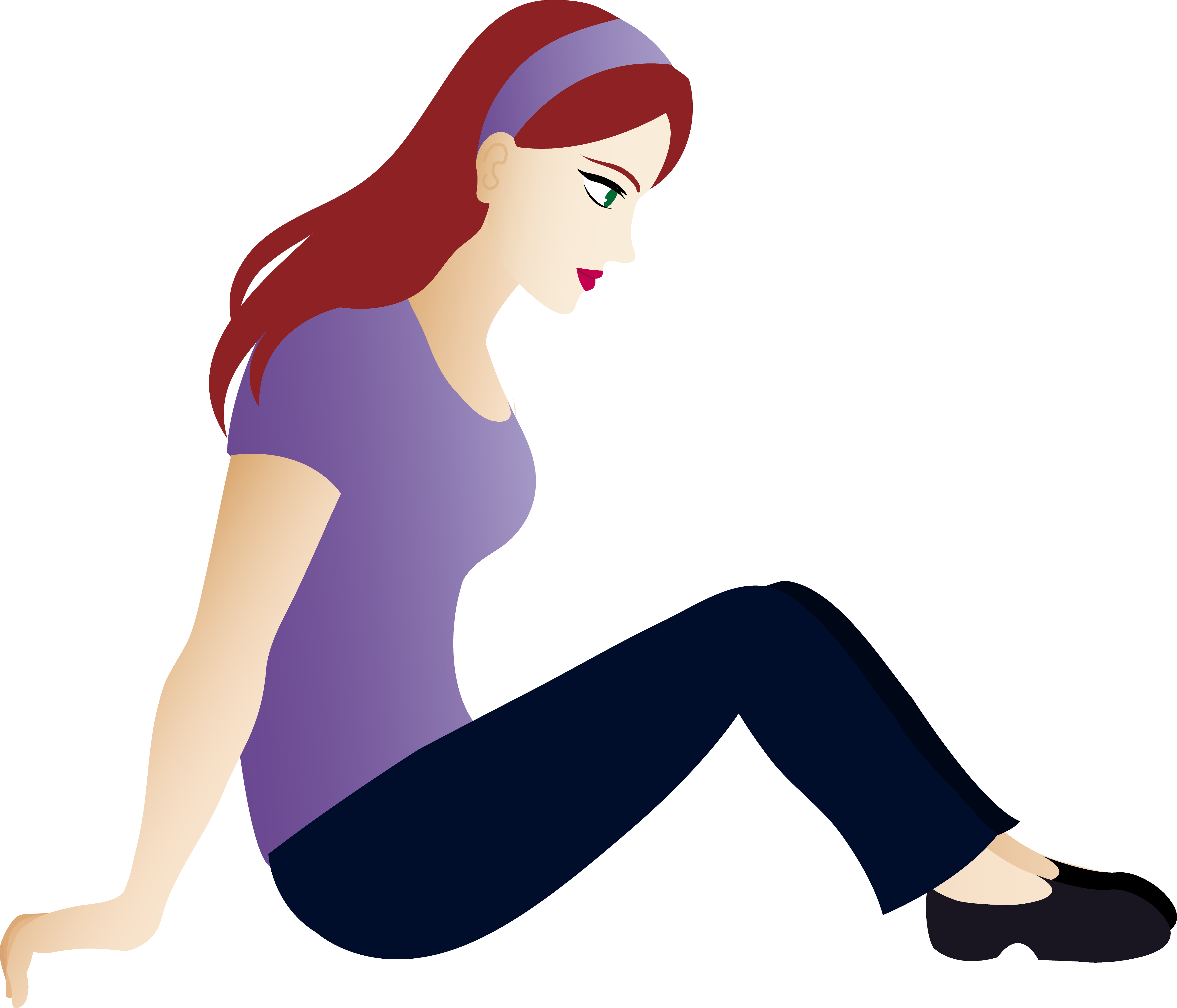 5009x4289 Lady With Auburn Hair Sitting