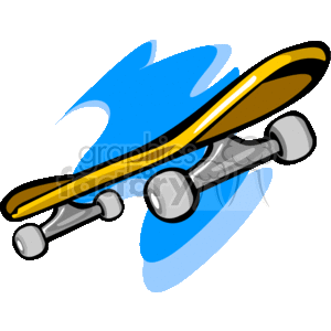 300x300 Royalty Free A Yellow Skateboard With Silver Trucks And Wheels