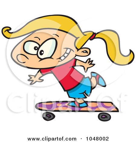 450x470 Royalty Free (Rf) Clip Art Illustration Of A Cartoon Skateboarding